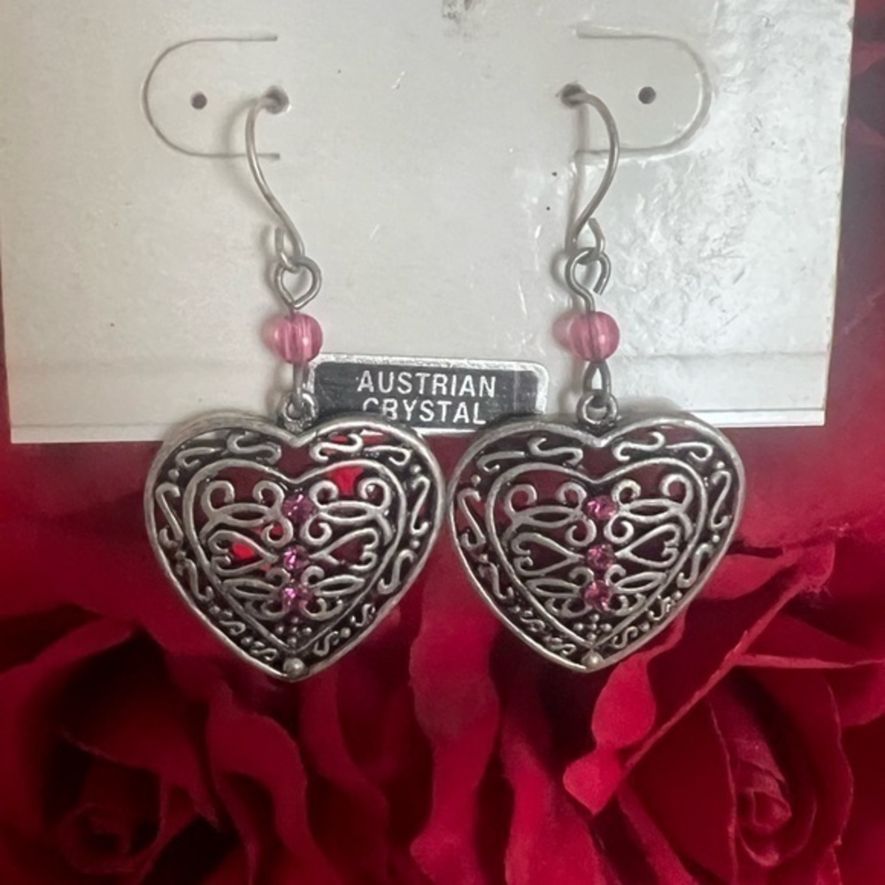 Austrian crystal heart earrings‎